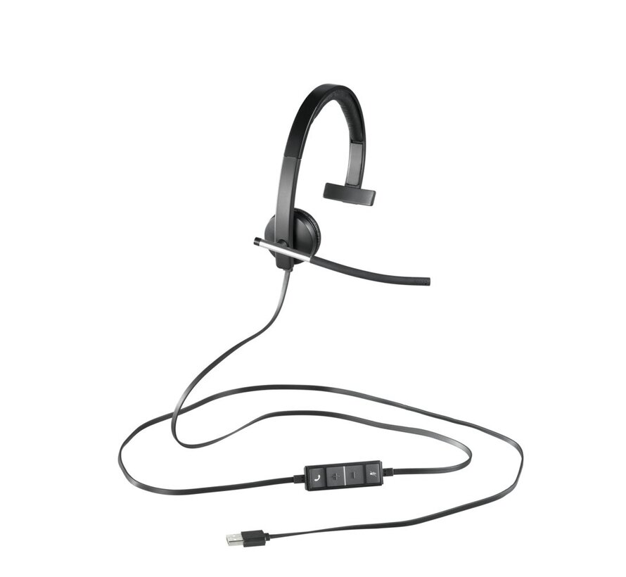 H650e | Bedrade On-ear Mono Headset | USB-A | Zwart/Zilver