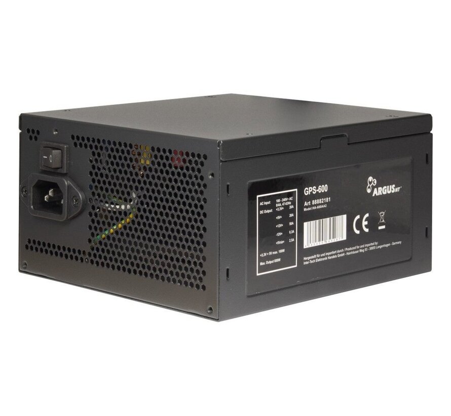 Argus GPS-600 power supply unit 600 W 20+4 pin ATX ATX Zwart