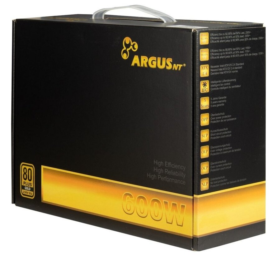 Argus GPS-600 | 600 Watt Gold ATX PSU | Power Supply | Voeding