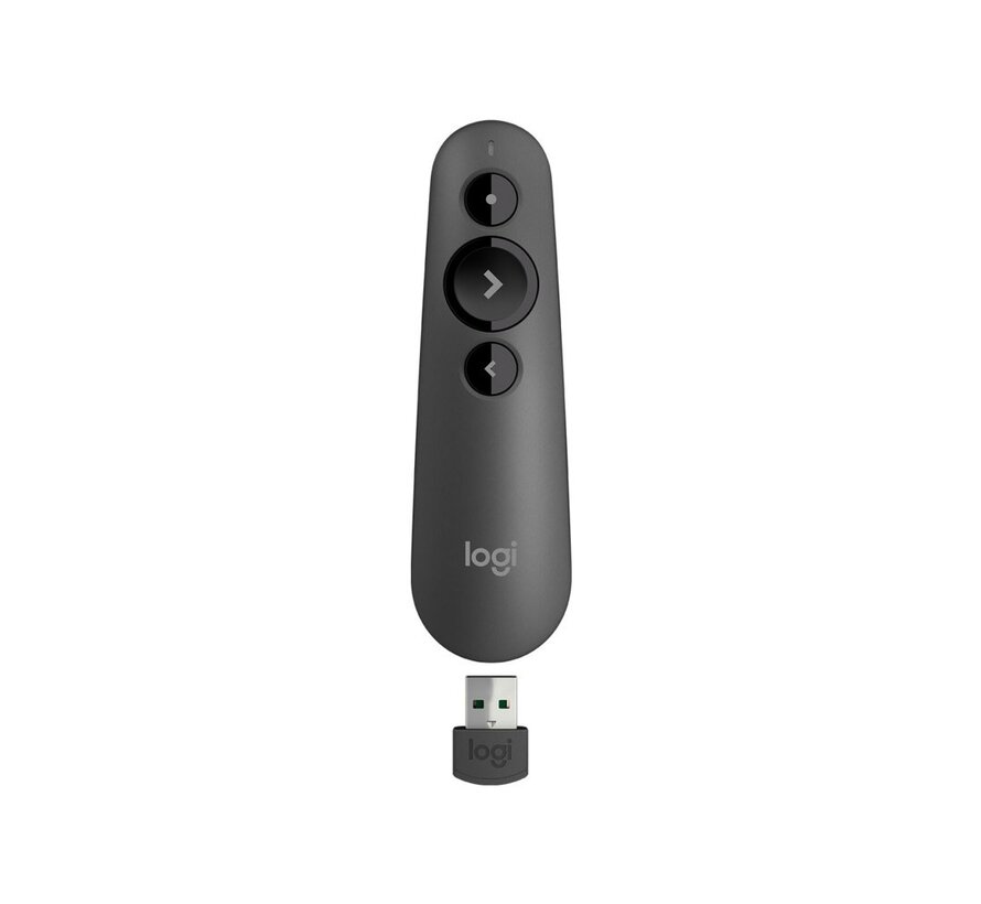 R500 | Draadloze Presenter | Bluetooth/RF | Grafiet | 20 m Bereik | Rood Laser