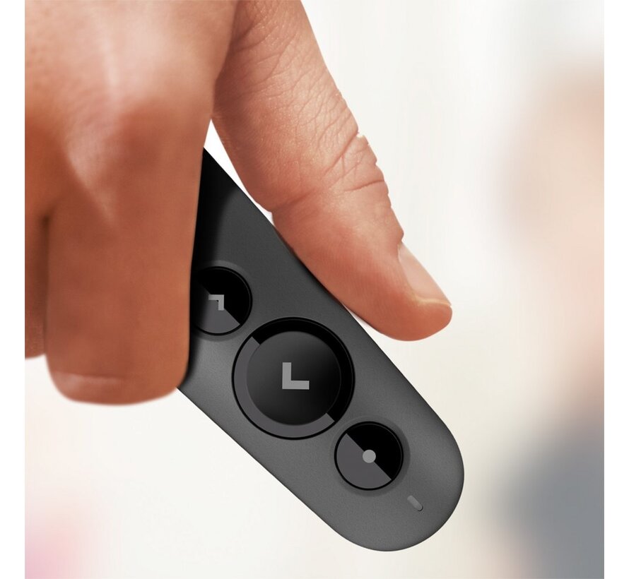 R500 | Draadloze Presenter | Bluetooth/RF | Grafiet | 20 m Bereik | Rood Laser