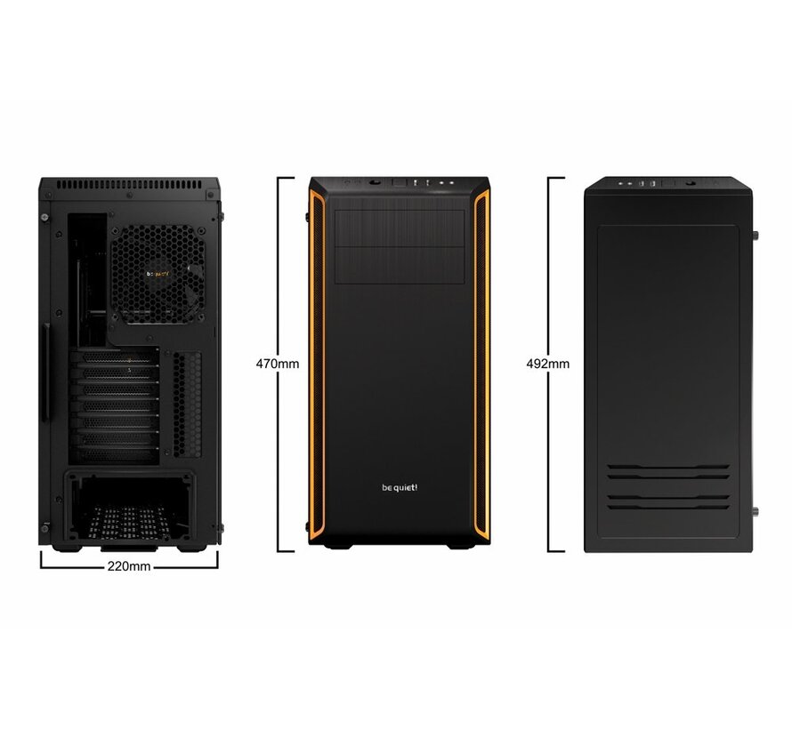 Pure Base 600 Window | Midi Tower Case | Zwart/Oranje
