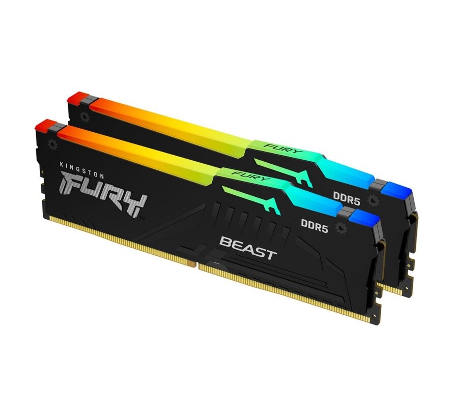 Fury Beast RGB | 16GB 2x8GB DDR5 | 5200MHz | DIMM | CL40 | Geheugenmodule | RAM