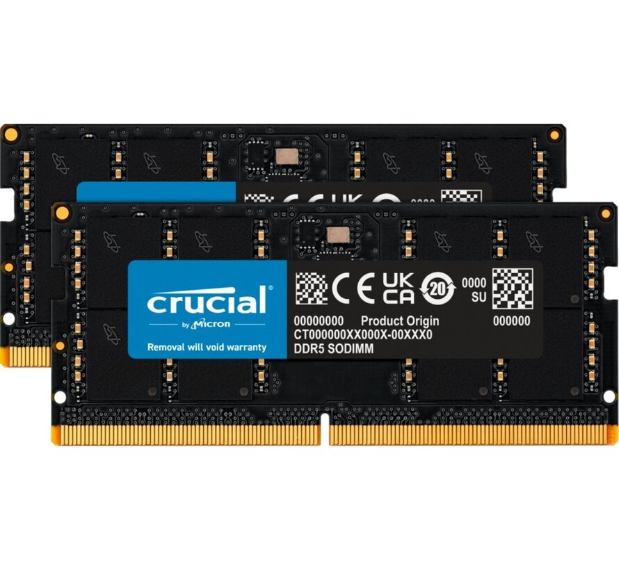| 64GB 2x32GB DDR5 | 4800MHz | SODIMM | CL40 | Geheugenmodule | RAM