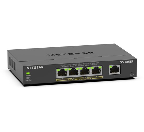 Netgear GS305EP | Managed Switch | L2 | Gigabit Ethernet (10/100/1000) | Power over Ethernet (PoE)