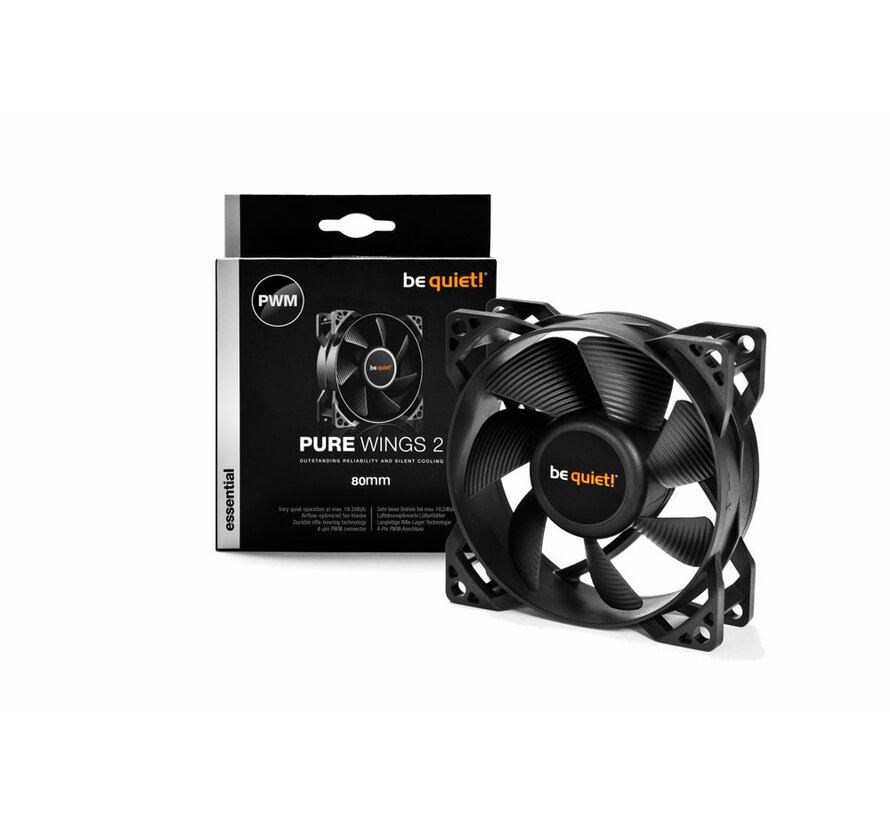 Pure Wings 2 92mm PWM Case Fan | BL038 | 1900 RPM | 19.6 dB | Zwart
