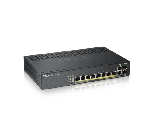ZyXEL Zyxel GS1920-8HPV2 | Managed Switch | Gigabit Ethernet (10/100/1000) | Power over Ethernet (PoE) | Zwart