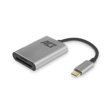 ACT AC7054 geheugenkaartlezer USB 3.2 Gen 1 (3.1 Gen 1) Type-C Zwart, Zilver