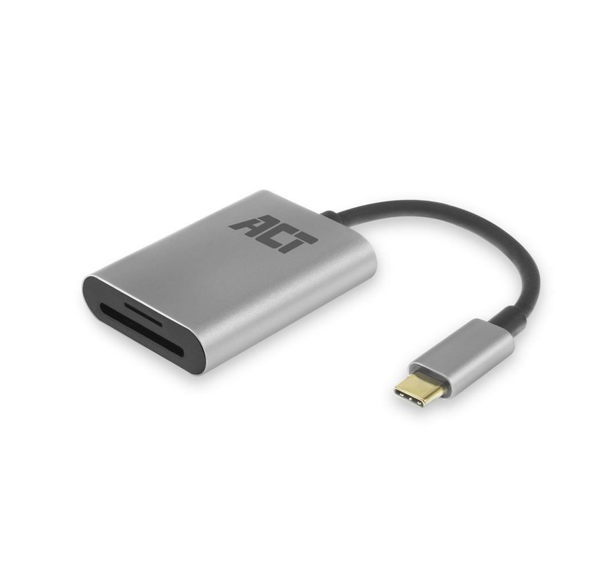 AC7054 geheugenkaartlezer USB 3.2 Gen 1 (3.1 Gen 1) Type-C Zwart, Zilver