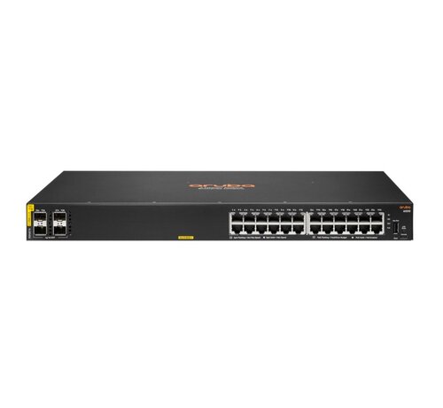 Hewlett Packard HPE Aruba 6000 24G PoE Switch | Managed L2 | 24 Poorten | Gigabit Ethernet | 4x SFP | 370W PoE Budget | 1U Rackmount