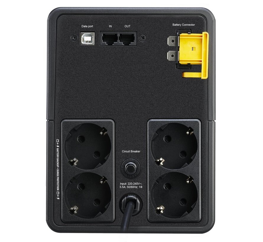 BX1200MI-GR Back-UPS | 1200 VA / 650 W | 4 Schuko Stopcontacten | Automatische Spanningsregeling (AVR) | LED-indicator | Compacte Noodstroomvoorzi