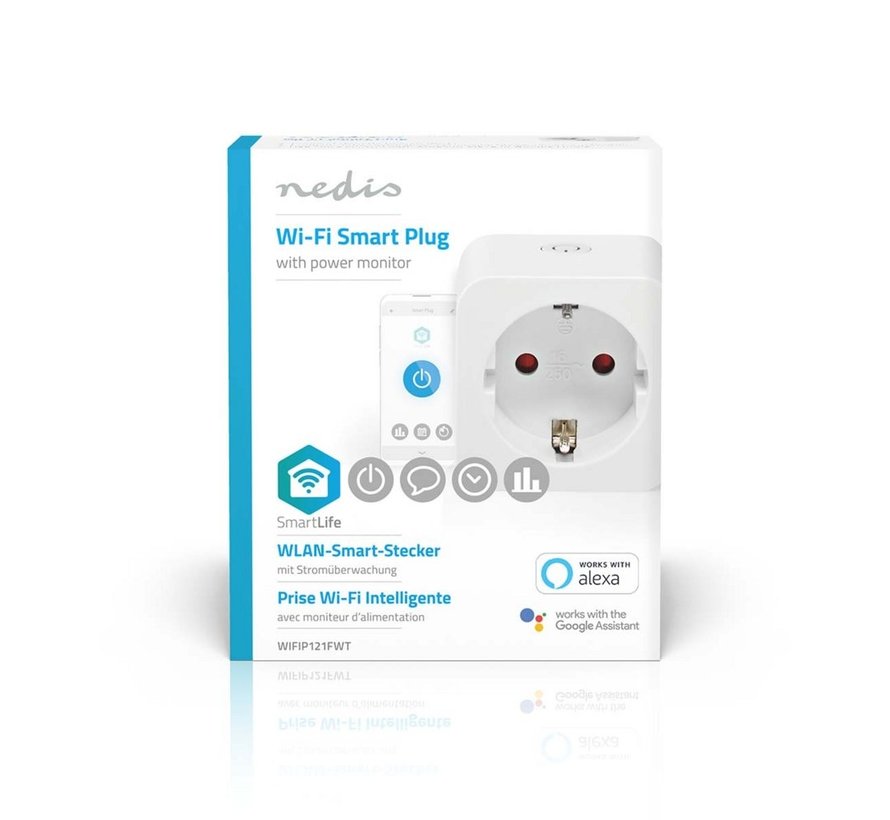 WIFIP121FWT | Wi-Fi Smart Plug | 3680 W | Energiemeter | Spraakbediening | Wit