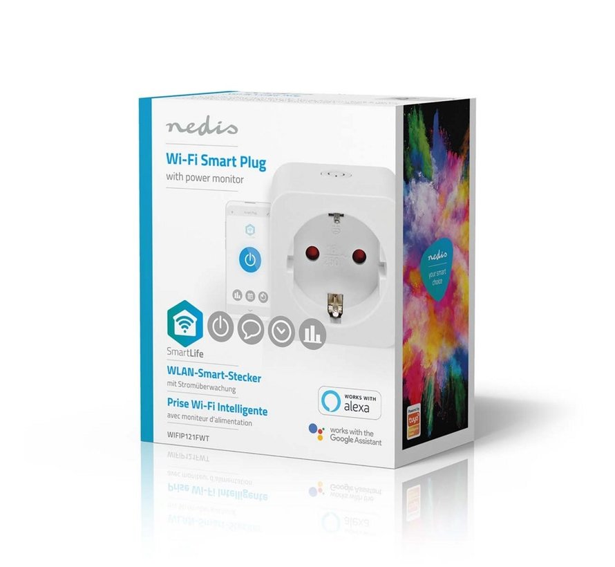 WIFIP121FWT | Wi-Fi Smart Plug | 3680 W | Energiemeter | Spraakbediening | Wit