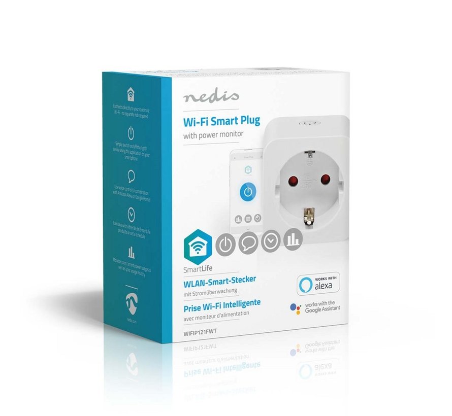WIFIP121FWT | Wi-Fi Smart Plug | 3680 W | Energiemeter | Spraakbediening | Wit