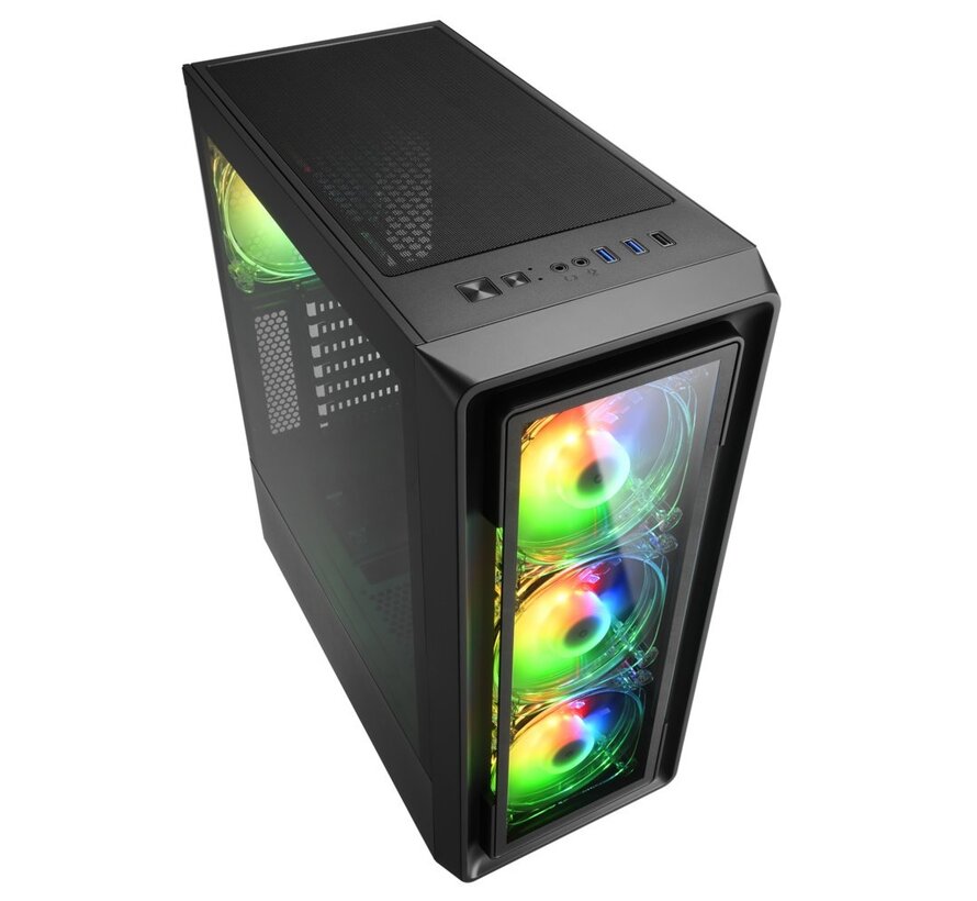 TK4 RGB | Midi Tower Case | Zwart