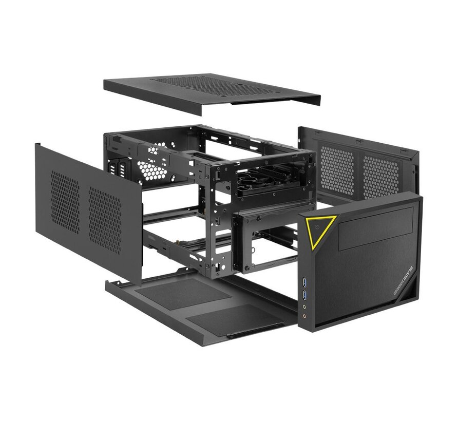 Shark Zone C10 | Mini-ITX Case | Zwart/Geel