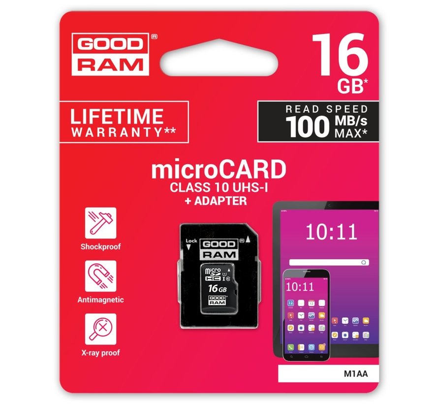 M1AA | MicroSDHC | 16GB | Class 10 | UHS-I U1