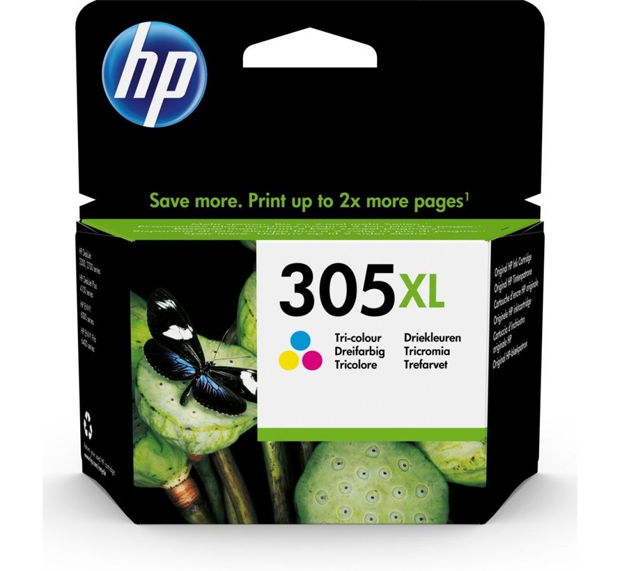 HP 305XL originele high-capacity drie-kleuren inktcartridge