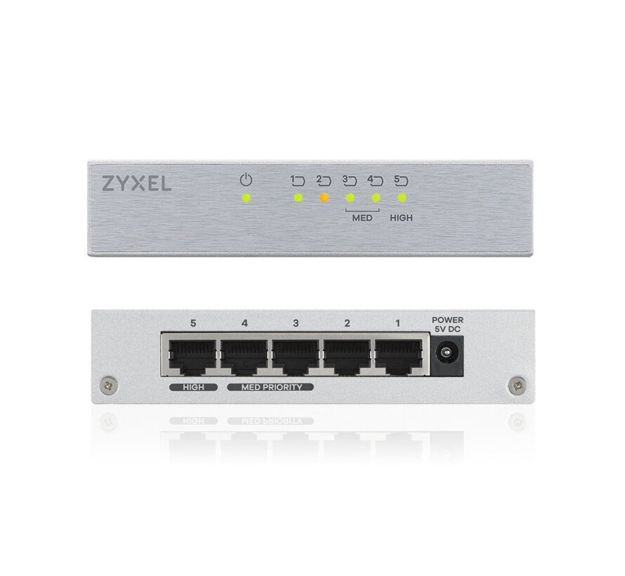 Zyxel GS-105B v3 Unmanaged L2+ Gigabit Ethernet (10/100/1000) Zilver