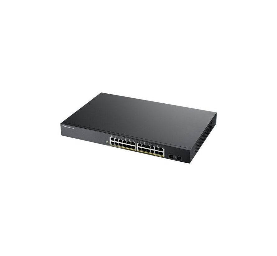 Zyxel GS1900-24HP | Managed Switch | 24 Poorten | Gigabit Ethernet | PoE | 1U | Zwart