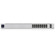 Ubiquiti UniFi USW-16-POE Gen2 | 16-poorts Managed L2/L3 Gigabit Switch | 8x PoE+ (802.3at) | 2x SFP | 42W PoE-budget | Fanless | 1U Rackmount