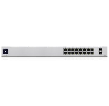 Ubiquiti UniFi USW-16-POE Gen2 | 16-poorts Managed L2/L3 Gigabit Switch | 8x PoE+ (802.3at) | 2x SFP | 42W PoE-budget | Fanless | 1U Rackmount