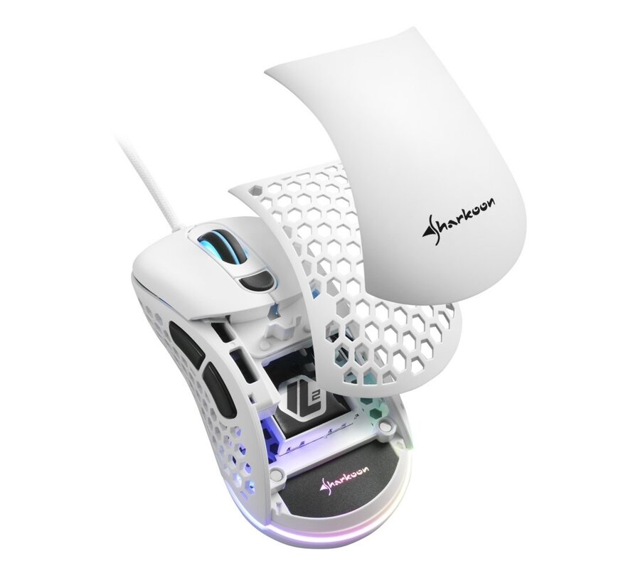 Light² 200 | Bekabelde Gaming Muis | Links- en Rechtshandig | USB-A | 16000 DPI | Wit