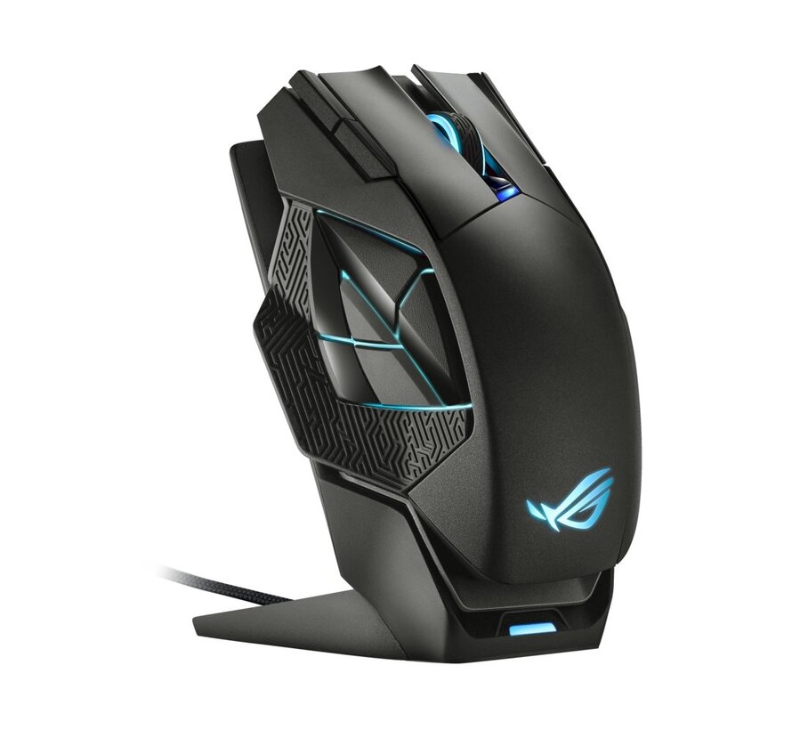 ASUS ROG Spatha X | Draadloze Gaming Muis | Rechtshandig | RF + USB-A | 19000 DPI | Zwart