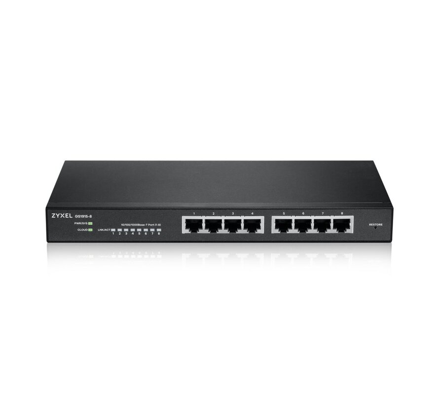 Zyxel GS1915-8 | Managed L2 Switch | 8 Poorten | Gigabit Ethernet