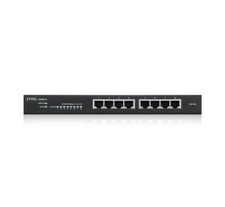 Zyxel GS1915-8 | Managed L2 Switch | 8 Poorten | Gigabit Ethernet