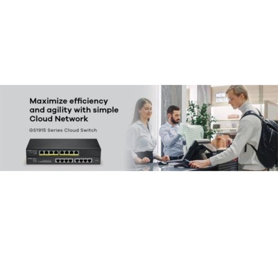 Zyxel GS1915-8 | Managed L2 Switch | 8 Poorten | Gigabit Ethernet