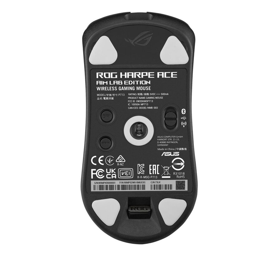 ASUS ROG Harpe Ace Aim Lab Edition | Draadloze Muis | Links- en Rechtshandig | RF + Bluetooth + USB-A | 36000 DPI | Zwart