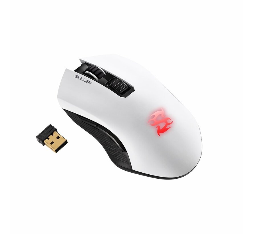 Skiller SGM3 | Draadloze Gaming Muis | Rechtshandig | RF + USB-A | 6000 DPI | Zwart