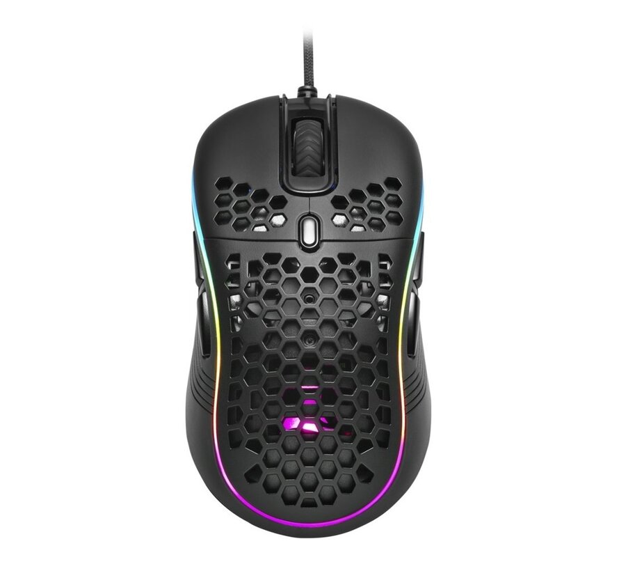 Light² S | Bekabelde Gaming Muis | Links- en Rechtshandig | USB-A | 6200 DPI | Zwart
