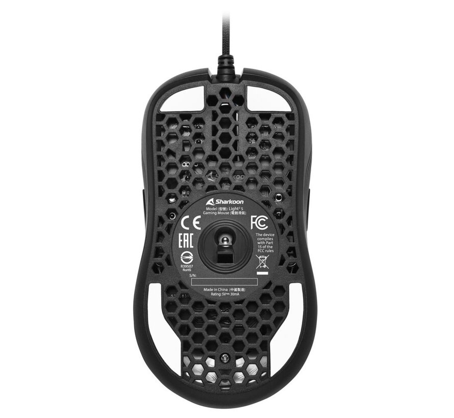 Light² S | Bekabelde Gaming Muis | Links- en Rechtshandig | USB-A | 6200 DPI | Zwart