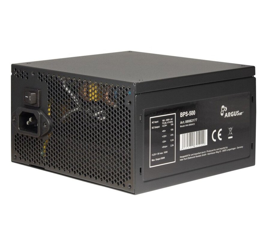 ArgusNT BPS-500 | 500 Watt Bronze ATX PSU | Power Supply | Voeding