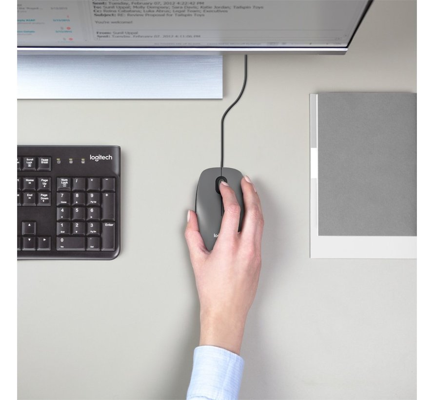 M100 | Ambidextrous Bedrade Muis | USB-A | 1000 DPI | Zwart