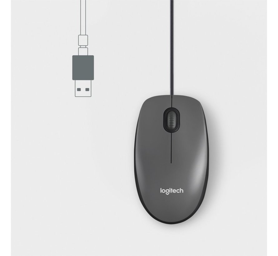 M100 | Ambidextrous Bedrade Muis | USB-A | 1000 DPI | Zwart