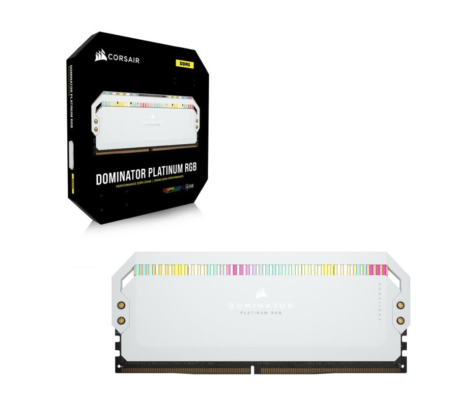 Dominator Platinum RGB Wit | 32GB 2x16GB DDR5 | 5600MHz | DIMM | CL40 | Geheugenmodule | RAM