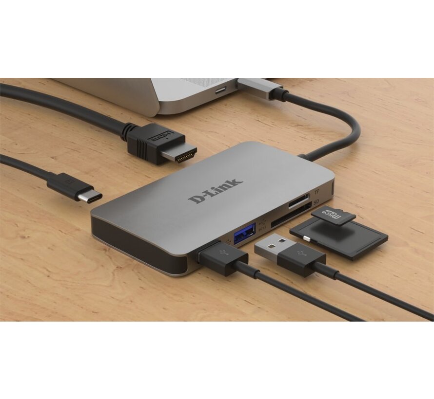 D-Link DUB-M610 | Docking Station & Poortreplicator | USB-C 3.2 Gen 1 | Aluminium/Zwart