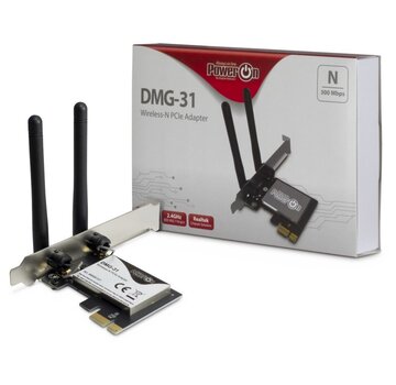 Inter-Tech DMG-31 | Interne WLAN-adapter | PCIe x1 | Wi-Fi 4 (802.11n) | 300 Mbps | 2x 3dBi antennes