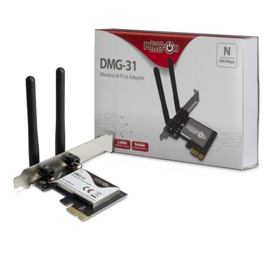 DMG-31 | Interne WLAN-adapter | PCIe x1 | Wi-Fi 4 (802.11n) | 300 Mbps | 2x 3dBi antennes
