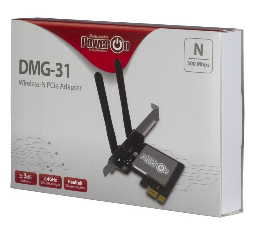 DMG-31 | Interne WLAN-adapter | PCIe x1 | Wi-Fi 4 (802.11n) | 300 Mbps | 2x 3dBi antennes