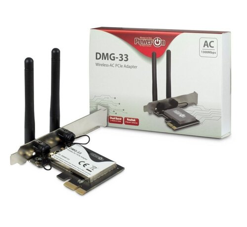 Inter-Tech DMG-33 | Wi-Fi 5 PCIe Adapter | Dual-band (2,4 GHz / 5 GHz) | 1300 Mbps | PCIe x1