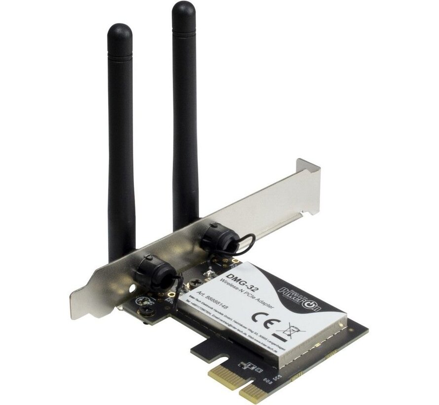 DMG-32 | Interne WLAN-adapter | PCIe x1 | Wi-Fi 5 (802.11ac) | Dual-band 2,4 & 5 GHz | 650 Mbps | 2x 2dBi antennes