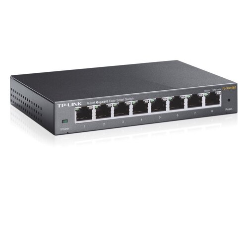 TP-Link TL-SG108E Managed L2 Gigabit Ethernet (10/100/1000) Zwart