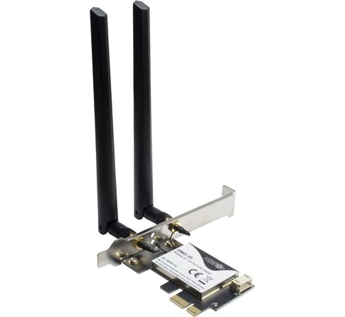Inter-Tech DMG-35 | Wi-Fi 6 & Bluetooth 5.0 PCIe Adapter | 3000 Mbps | Dual-band (2,4 GHz / 5 GHz) | Intel AX200 Chipset | PCIe x1