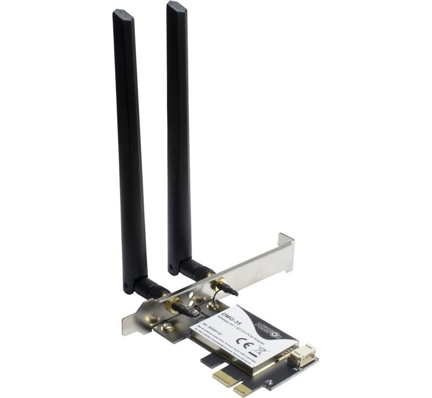 DMG-35 | Wi-Fi 6 & Bluetooth 5.0 PCIe Adapter | 3000 Mbps | Dual-band (2,4 GHz / 5 GHz) | Intel AX200 Chipset | PCIe x1