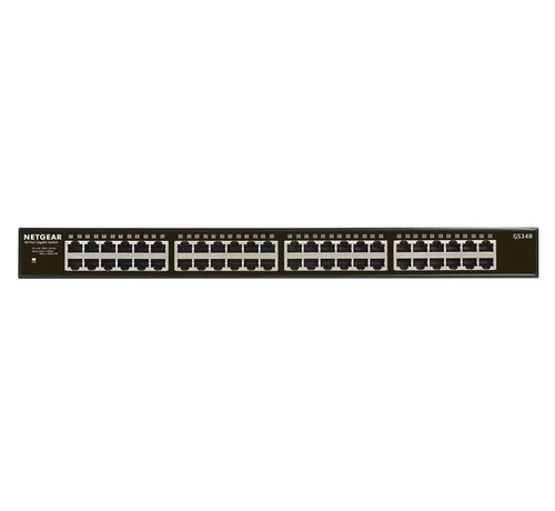 Netgear NETGEAR GS348 Unmanaged Gigabit Ethernet Switch | 48 Poorten | 1U Rackmount