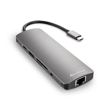 Sharkoon USB 3.0 Type-C Combo Adapter | HDMI + RJ-45 + USB 3.2 Gen 1 (3.1 Gen 1) | Interfacekaart / Adapter
